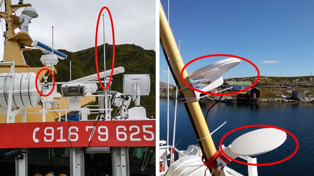 Antenner: Piskantenner eller UFO-antenner er det NRK anbefaler for de som skal ha godt mottak av digitalradio langt til havs
