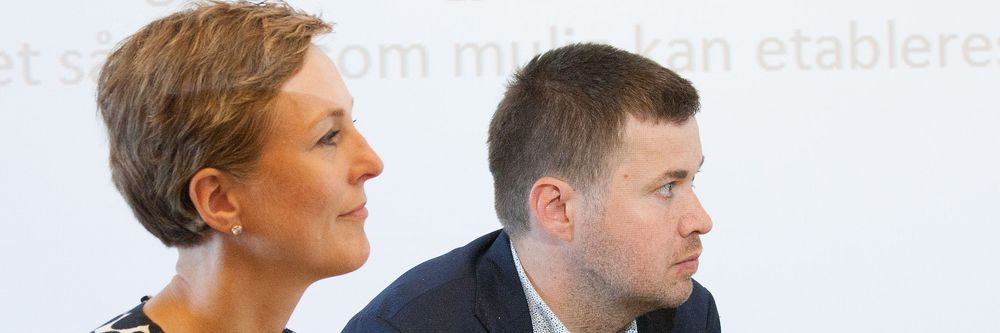 Saksordfører for den digitale agenda i Stortinget, Høyres Torill Eidsheim, her i et panel sammen med Senterpartiets Geir Pollestad under Arendalsuka tidligere i 2016.