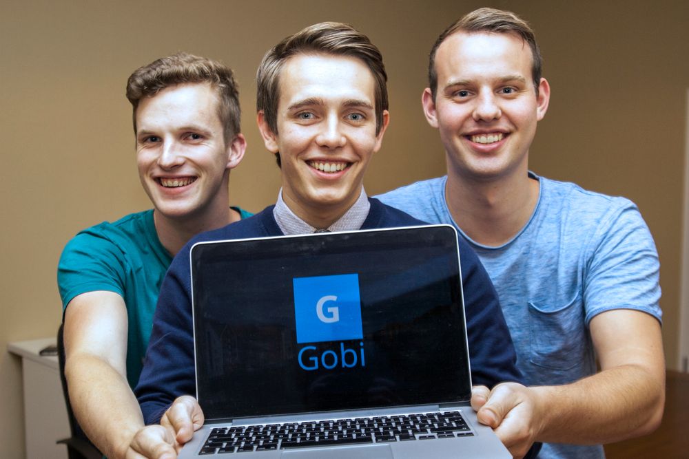 Studiepause: Andreas Øgaard (t.v.) Kristoffer Lande og Morten Stulen (samt Kristian Rekstad og Lars Erik Fagernæs), har satt studiene på vent for å satse på appen Gobi.