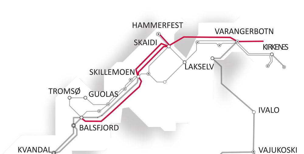 En forsterking av nettet til Øst-Finnmark kan gjøres ved å bygge linje videre fra Skaidi vest i fylket og dublere linjen mellom Balsfjord og Skaidi.