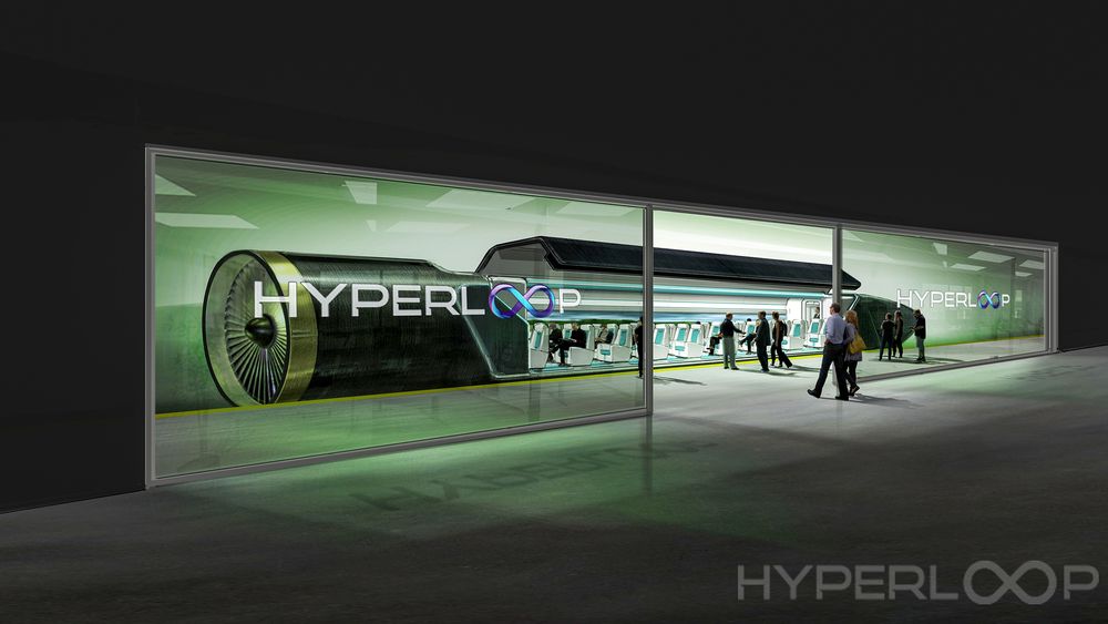 Ta plassene: Slik ser Hyperloop One for seg en stasjon i fremtiden.