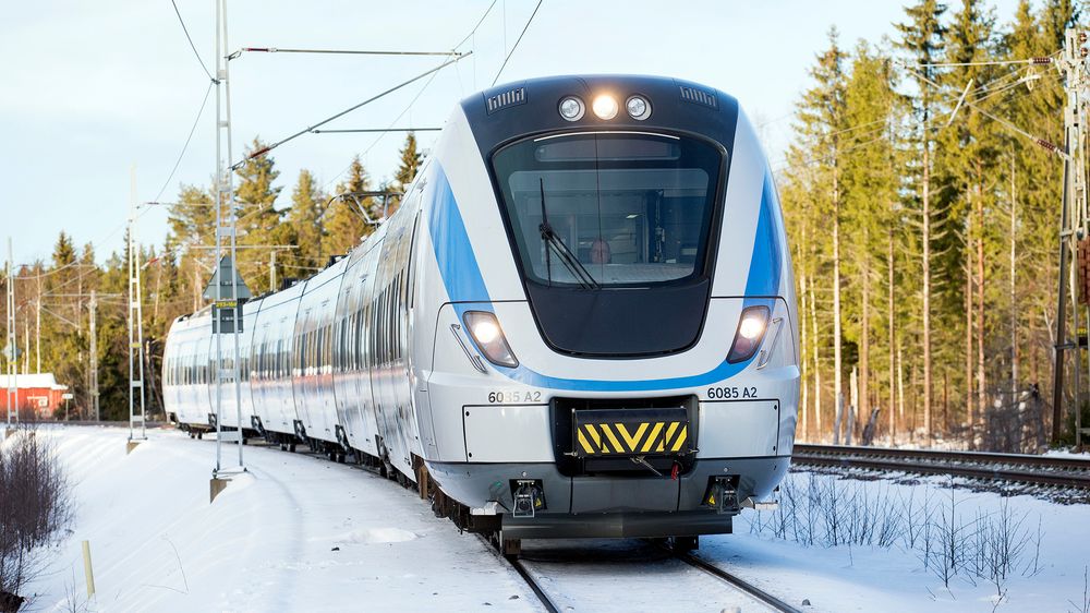 Foto: Kasper Dudzik. Sundsvall-Härnösand 20160126. Alstom Transport visar upp SL nya pendeltåg X60B och körning med ERTMS utrustning på Ådalsbanan.