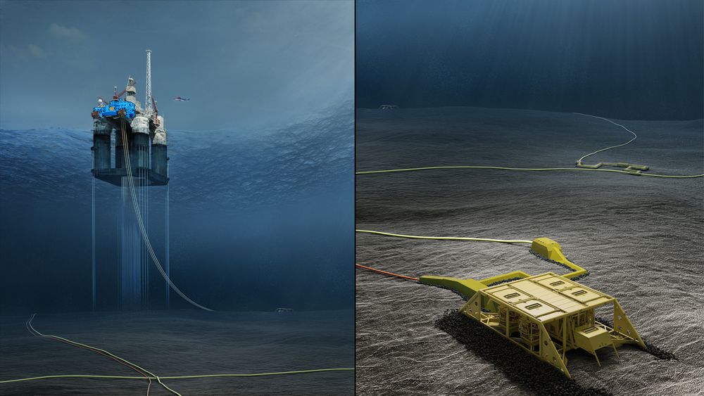Slik ser operatøren DEA for seg at undervannsmodulene på Dvalin-feltet vil føre gass til Heidrun-plattformen.