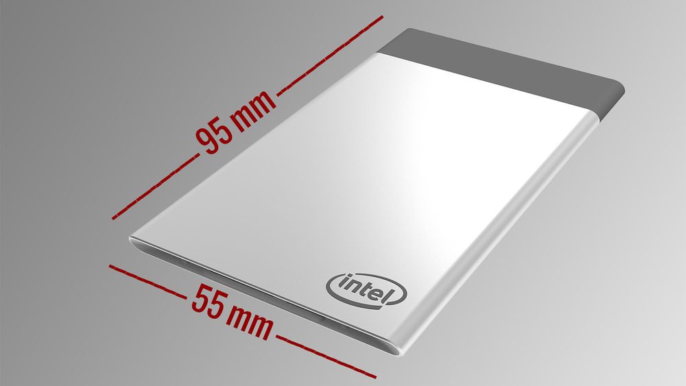 Intel Compute Card er bare litt større enn et kredittkort.