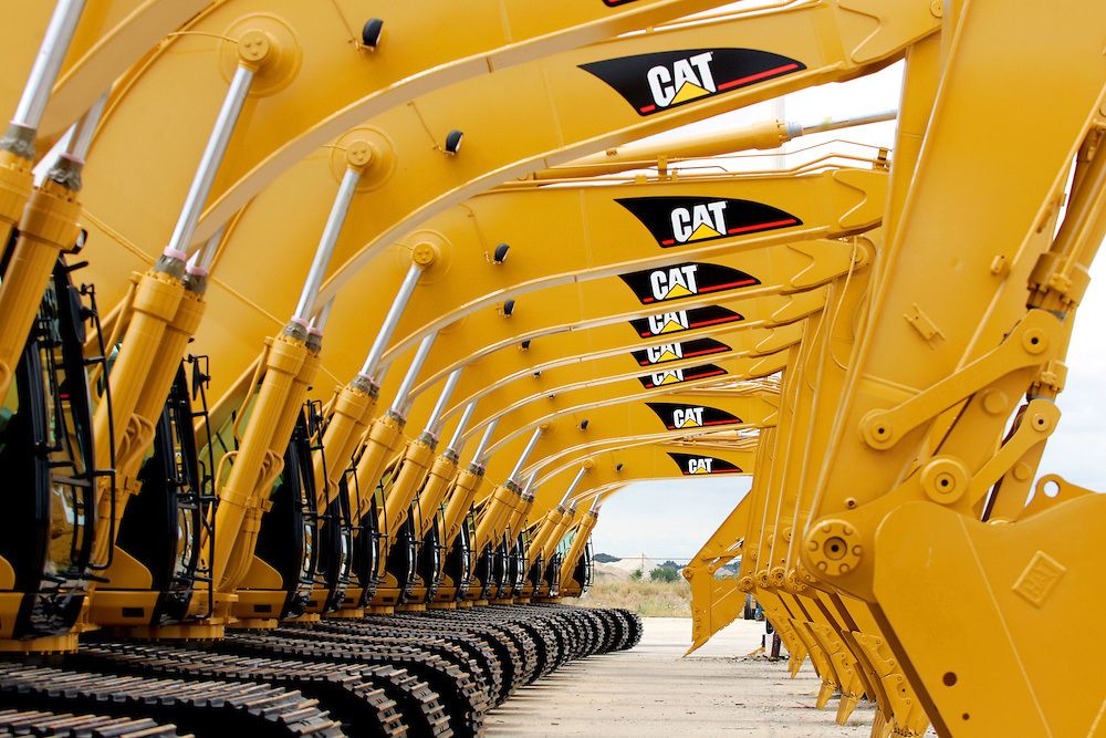 Caterpillar 330C excavators produced at the Caterpillar plant in Aurora, Illinois. 