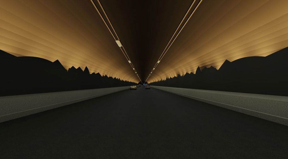 Mye lys, kombinert med veggmalerier skal gi førerne en mindre monoton opplevelse og bidra til å holde de våkne når de kjører gjennom tunnelen.
