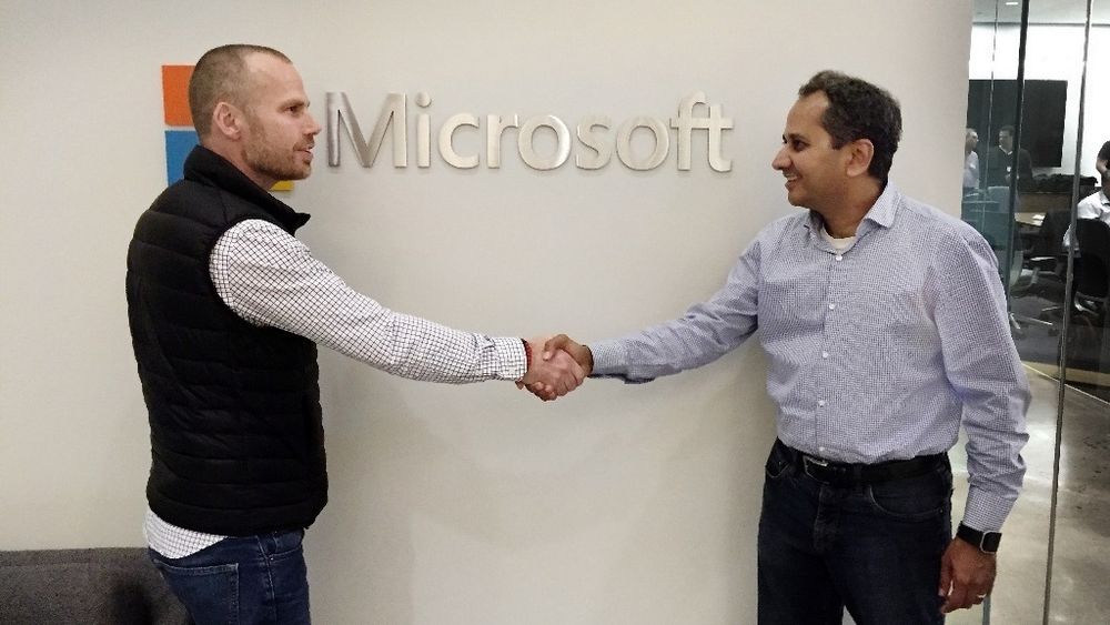 Pickit-gründer Mathias Björkholm og Nagraj Kashyap som leder tidligfase-investeringer i Microsoft Ventures.