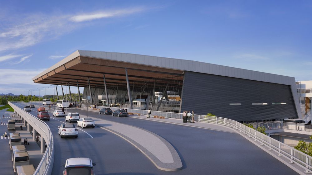 T3-terminalen ved Bergen Lufthavn åpner i august, med et kjøleanlegg som kan lagre 11000 kilowattimer strøm i saltvannsceller.