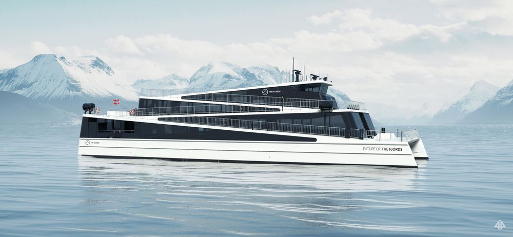 Det helektriske skipet «Future of the Fjords» skal være klart i 2018. Illustrasjon: The Fjords
