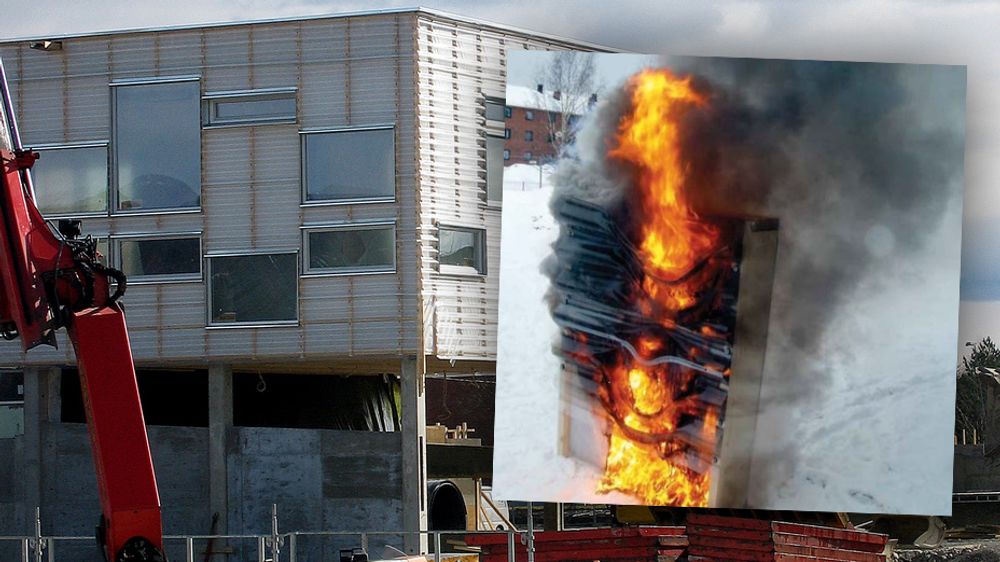 Mæla skole i Skien ble bygget med brennbar isolasjon. Gjennombrenningstiden var 35 sekunder under et amatørforsøk med fasadematerialet.