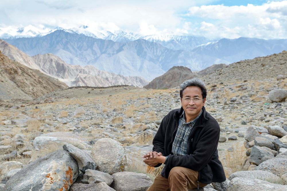 Sonam Wangchuk i Ladakh, et område i India som sliter med vannmangel.