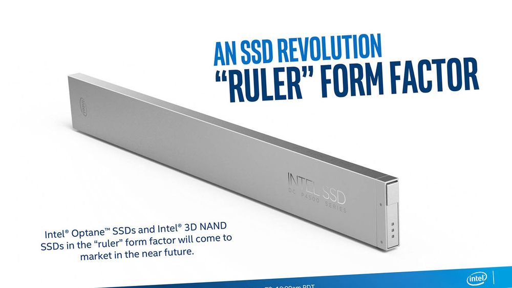 Intels nye «ruler»-formfaktor skal åpne for langt mer kompakt, SSD-basert lagring i datasentere.