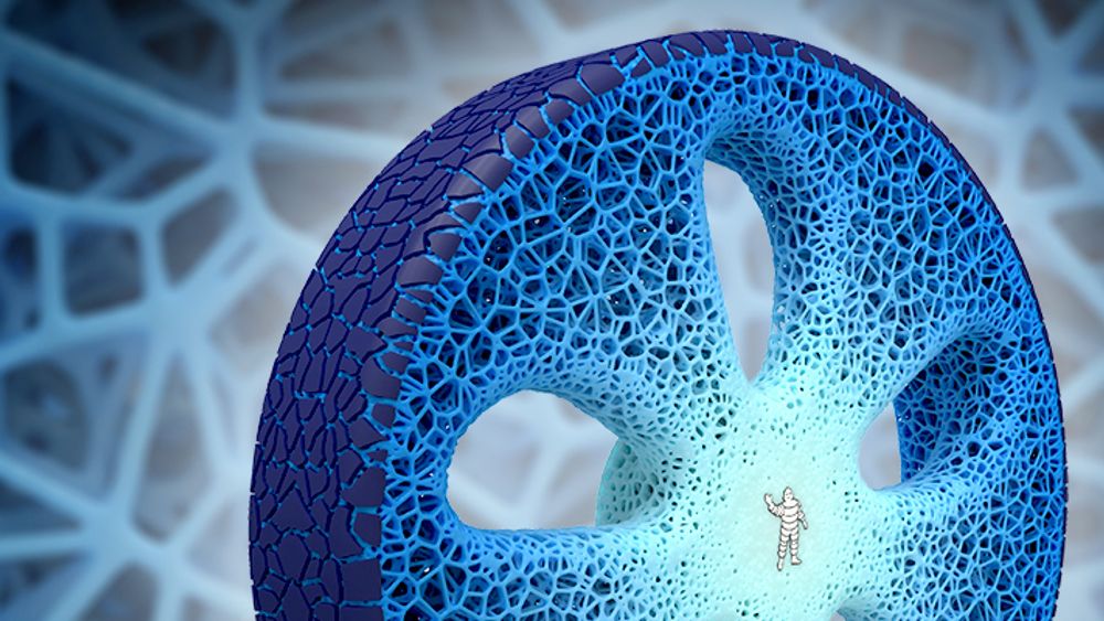 Det nye dekket fra Michelin er 3D-printet og består kun av biologisk nedbrytbare materialer.