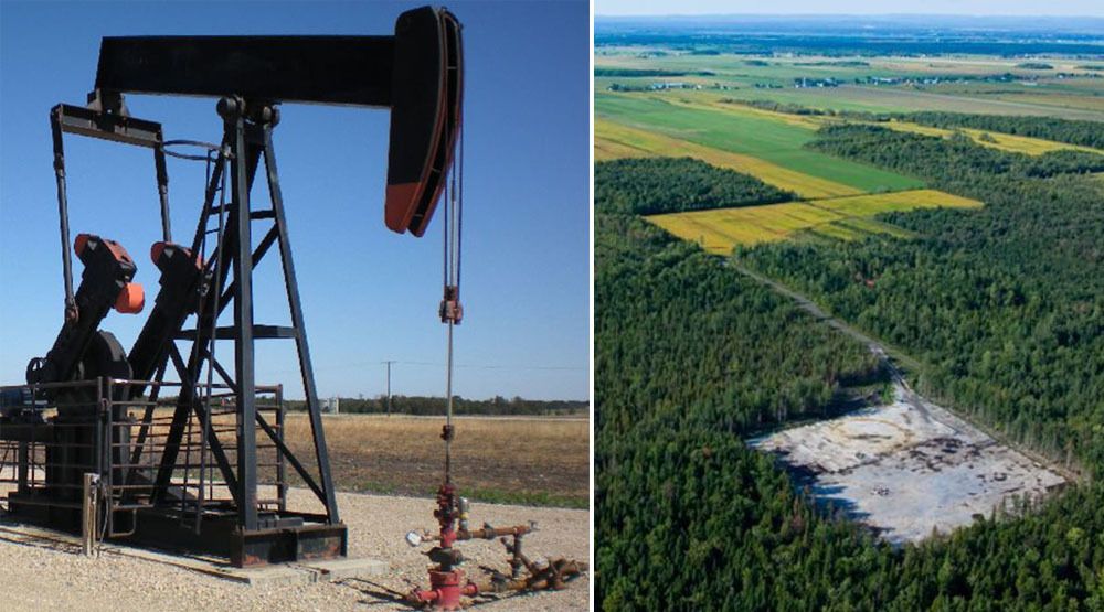Her, utenfor Quebec (til høyre), skal selskapet Questerre produsere det de selv omtaler som noe av den reneste naturgassen som finnes. Produksjonen er ventet å starte i 2019. Til venstre fra selskapets anlegg i Saskatchewan.