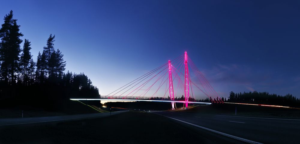 I hele oktober vil Kolomoen bru over E6 i Stange være farget i roa. Det er åttende året på rad Statens vegvesen på denne måten gir sin støtte til Rosa sløyfe - aksjonen.