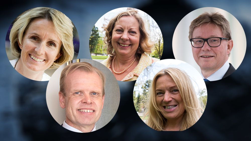 Noen av de nominerte: Irene Rummelhoff (Statoil), Berit Svendsen (Telenor), Svein Tore Holsether (Yara), Per A. Sørlie (Borregaard) og Toril Nag (Lyse).