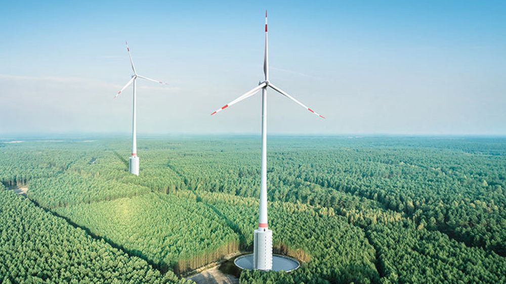 Verdens høyeste vindmøller er en del av prosjektet «Naturstromspeicher
Gaildorf» (Naturstrømlager Gaildorf), som oppføres ved tyske Stuttgart.