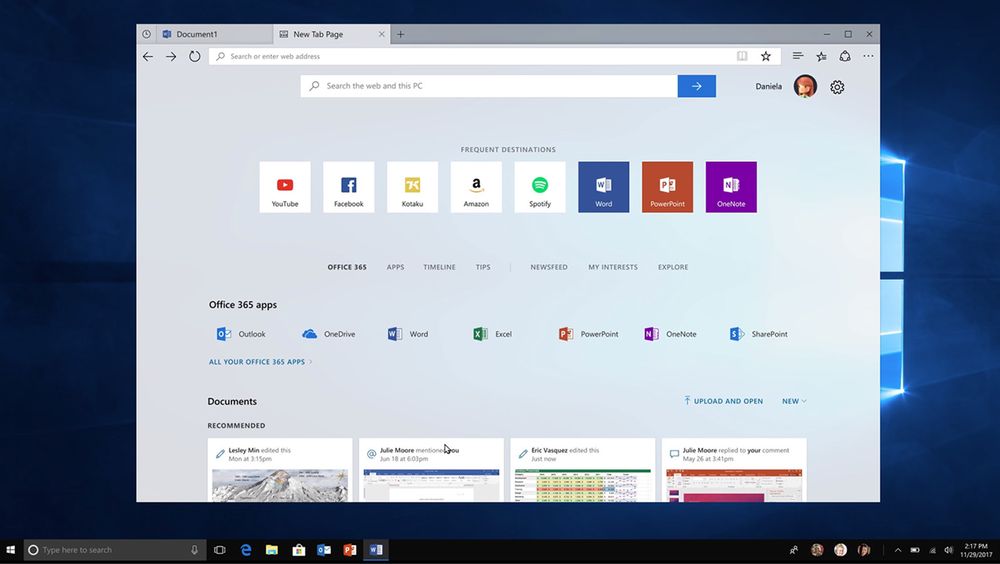 Med den kommende Sets-funksjonen i Windows 10 kan dokumenter, websider og annet innhold grupperes i faner innenfor det samme vinduet, selv om de er åpnet med ulike applikasjoner.