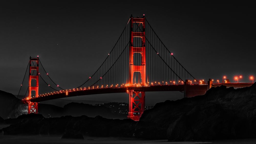 Golden Gate Bridge utenfor San Francisco i USA. Illustrasjonsfoto.