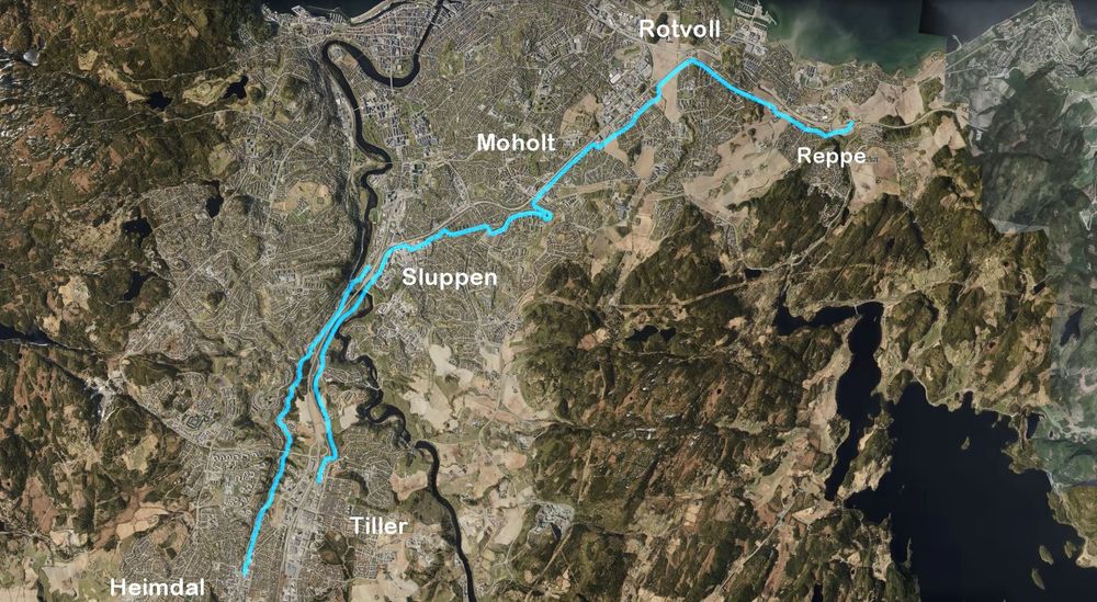 Vegvesenet ønsker å bygge en drøyt 18 kilometer lang ekspressykkelvei fra Heimdal til Reppe i Trondheim.