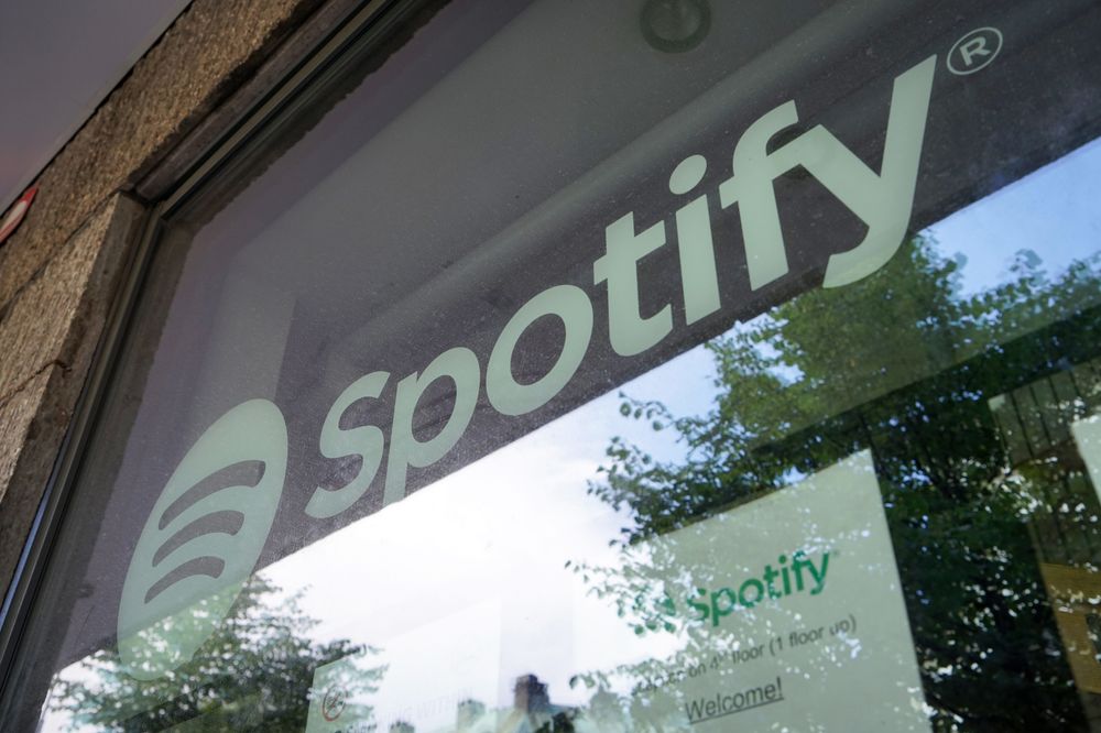 Utenfor Spotify sitt hovedkvarter i Stockholm