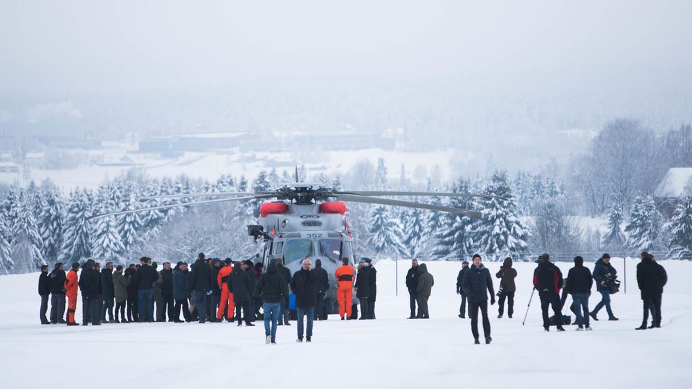 Det nye NH90-helikopteret ble tatt imot på Kjeller mandag formiddag.