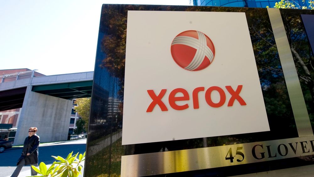 Skilt ved ankomsten til Xerox-hovedkvarteret i Norwalk, Connecticut, i 2009.