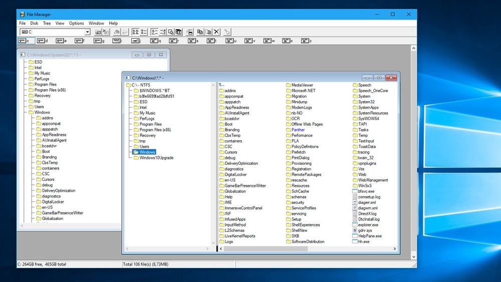 Windows File Manager v10.0 kan blant annet kjøres i Windows 10.
