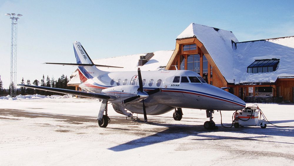 Leirin flyplass., Fagernes, Nord-Aurdal, mars 1996.