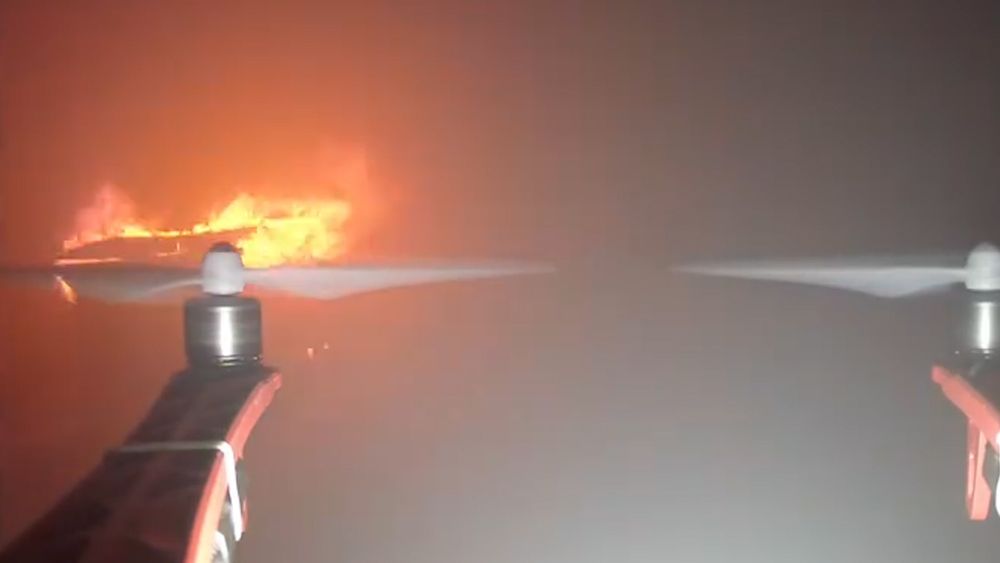 Branndrone, drone brukt til øvelse i tunnel i Drammen. Andøya Space Center.