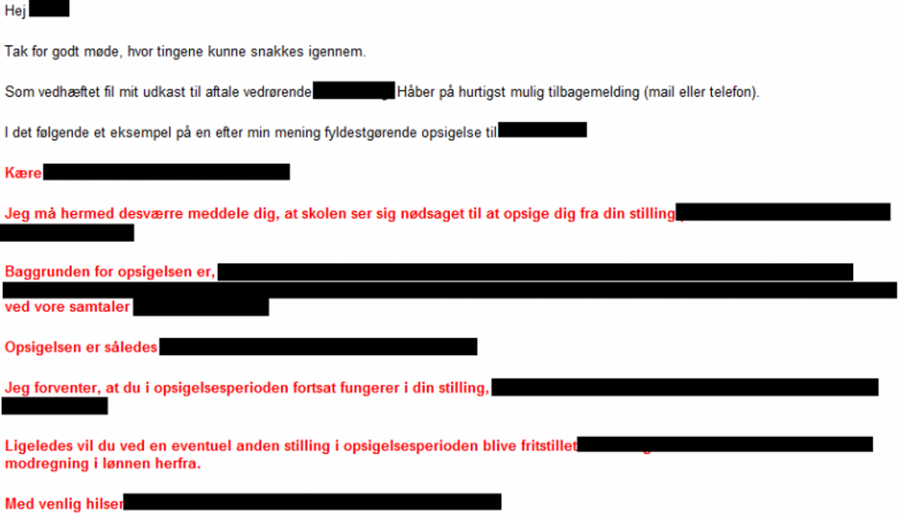 Dette oppsigelsesbrevet er en av mange feilsendte eposter som har havnet i innboksen til Anders Lorensen, innehaver av anders.dk.