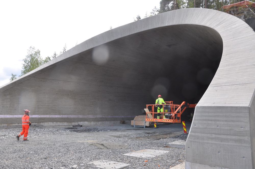 Tunnelportalen på Moane øst er nå ferdig.