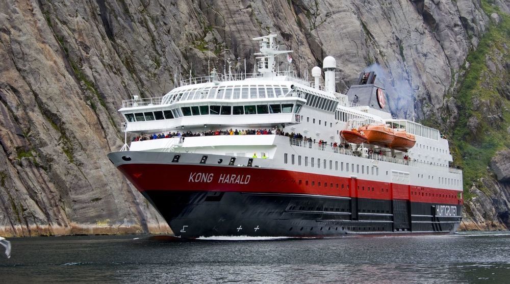 MS Kong Harald skal bytte ut to dieselmotorer med to LNG-motorer fra Bergen Engines.