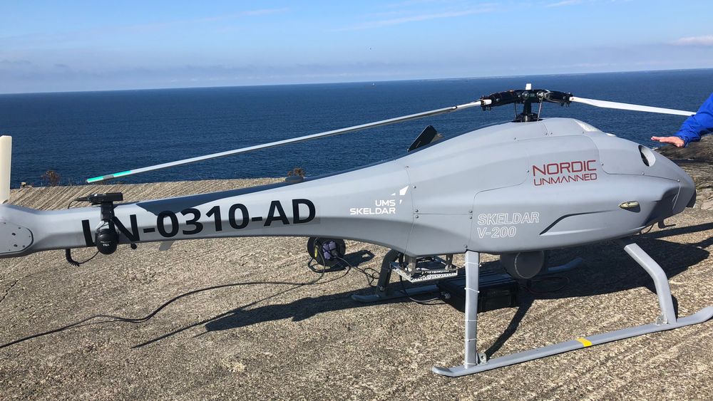 STORE DRONER: Skeldar V-200 som opereres av Nordic Unmanned.