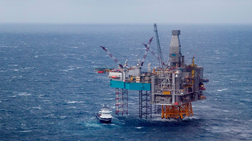 Halvparten av Norges  billion-eksportinntekter var det olje og gass som stod for i 2018. Bildet er fra Edvard Grieg-feltet på Utsirahøyden i Nordsjøen.