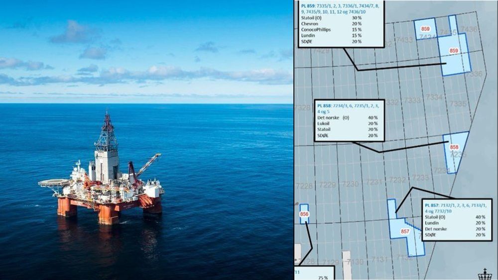 Øvre del av utblåsningsventilen på boreriggen West Hercules ble frakoblet utilsiktet, under leteboring på Gjøkåsen-prospektet i Barentshavet sørøst. Gjøkåsen er den nederste av de tre lisensene på bildet, med nummer 857.