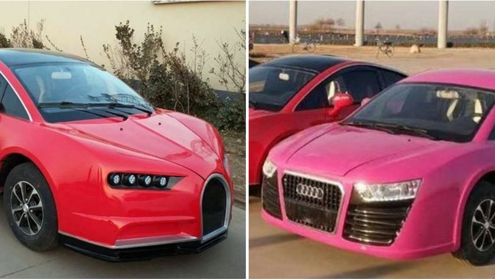 Nugatti og Auda? Nesten identiske, og elektriske kopier av ikoniske sportsbiler, made in China.