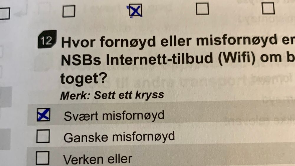 Norsk Gallup utfører denne uka en kundeundersøkelse for NSB. De får neppe toppscore på wifi- eller telefondekningen.