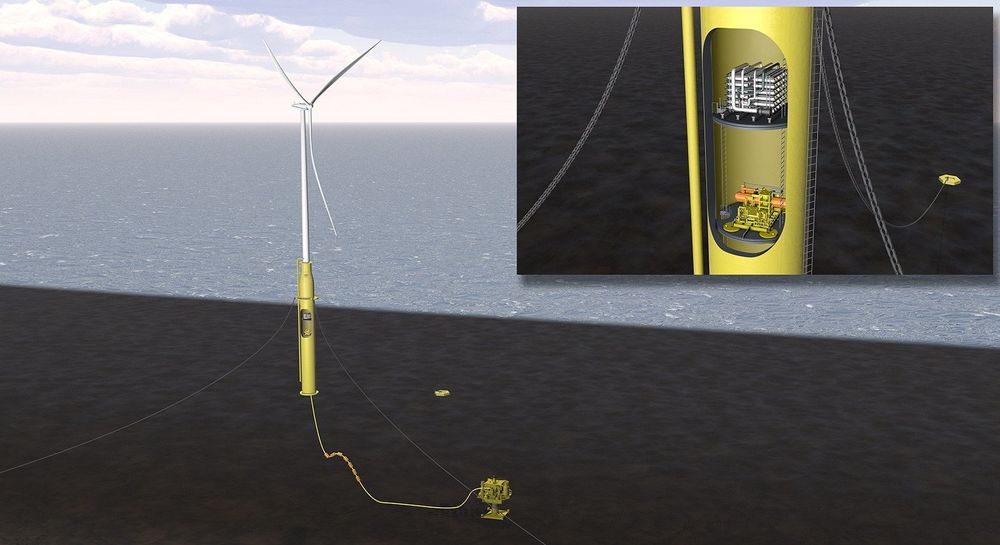 Kraft fra flytende havvind kan brukes til å øke oljeutvinningen i oljebrønner, mener DNV GL.