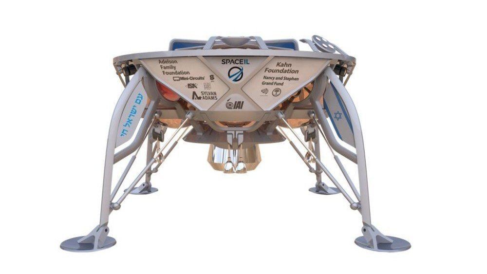 Modell av den halvannen meter høye månelanderen.