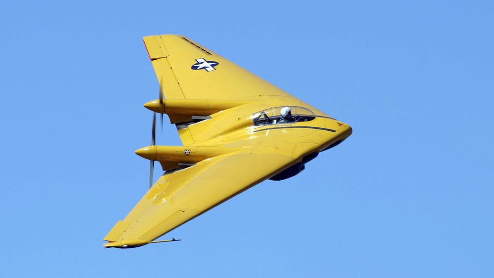 Planes of Fames Northrop N-9MB på en tidligere flygning.