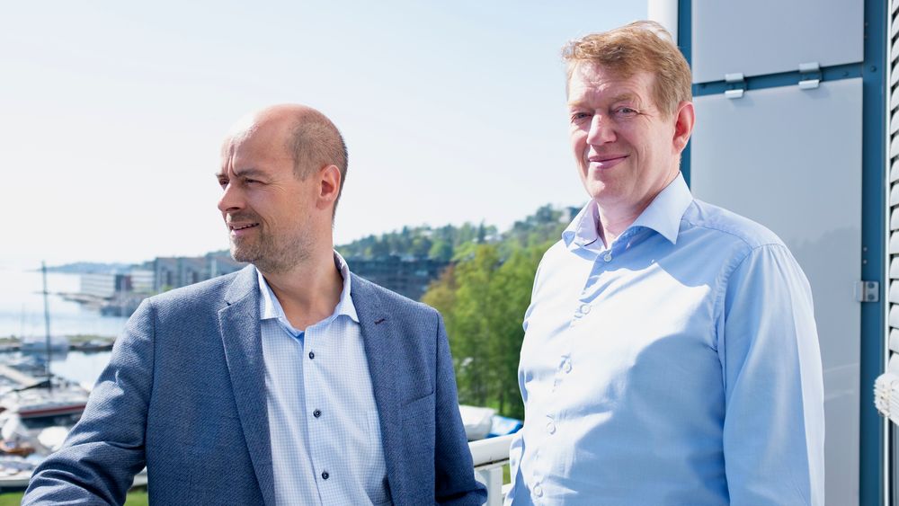 Administrerende direktør Lasse Ruud og COO Magne Eriksen i «Haive». Inntil i dag het de «Intellisearch», et navn de syns var blitt begrensende.  