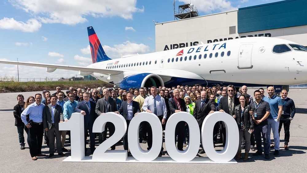 Airbus nummer 12.000 ble et A220-100 som mandag ble overlevert til Delta Air Lines fra fabrikken i Canada.