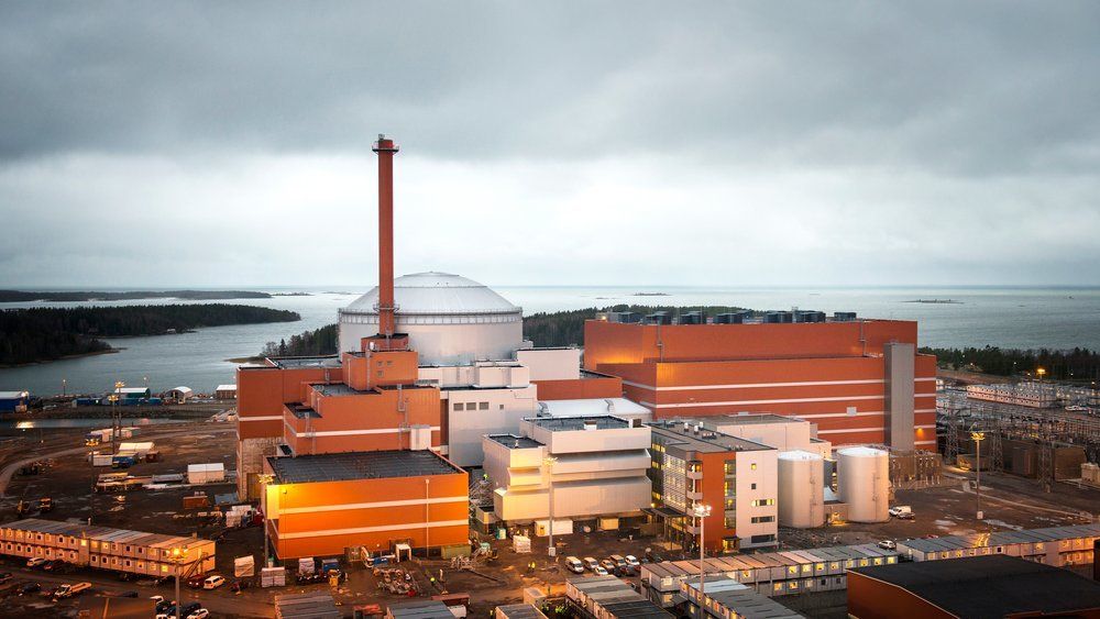 Over 30 prosent av Finlands strømforsyning kommer fra kjernekraft. På bildet Olkiluoto som er et av Finlands to kjernekraftverk. 