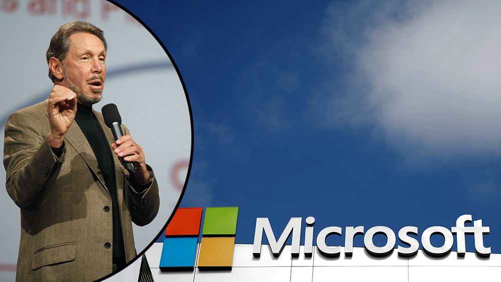 Oracle, her representert ved gründer og styreleder Larry Ellison, går inn i en skyallianse med Microsoft. Analytikere mener det er et klart stikk mot AWS.