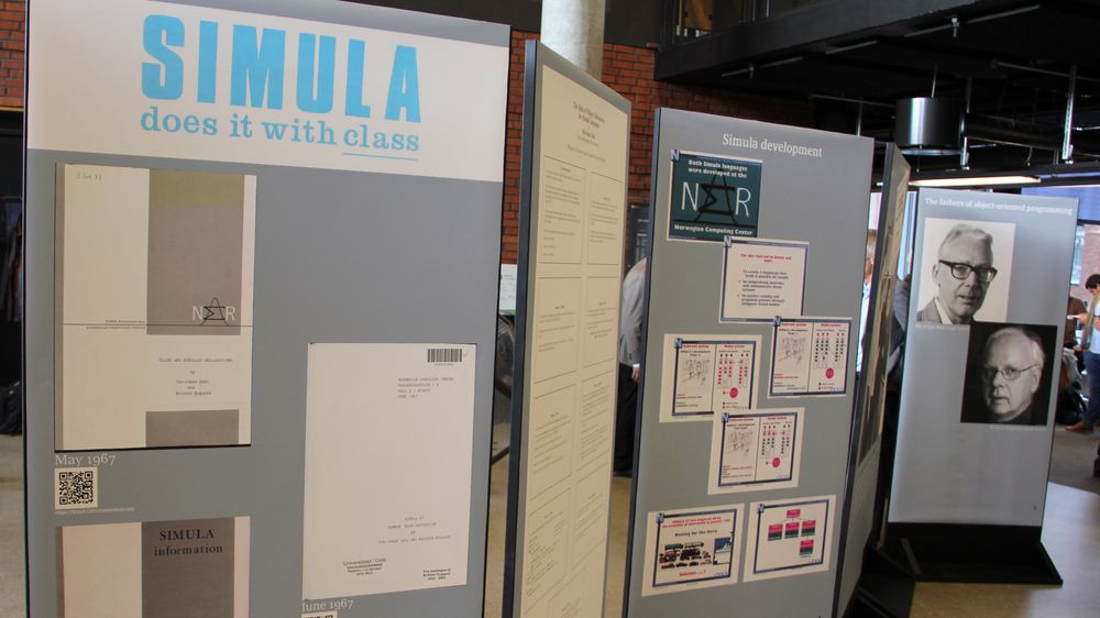 Fra utstillingen ved Institutt for informatikk, UiO, i forbindelse med 50-årsjubileet til Simula 67 i 2017.