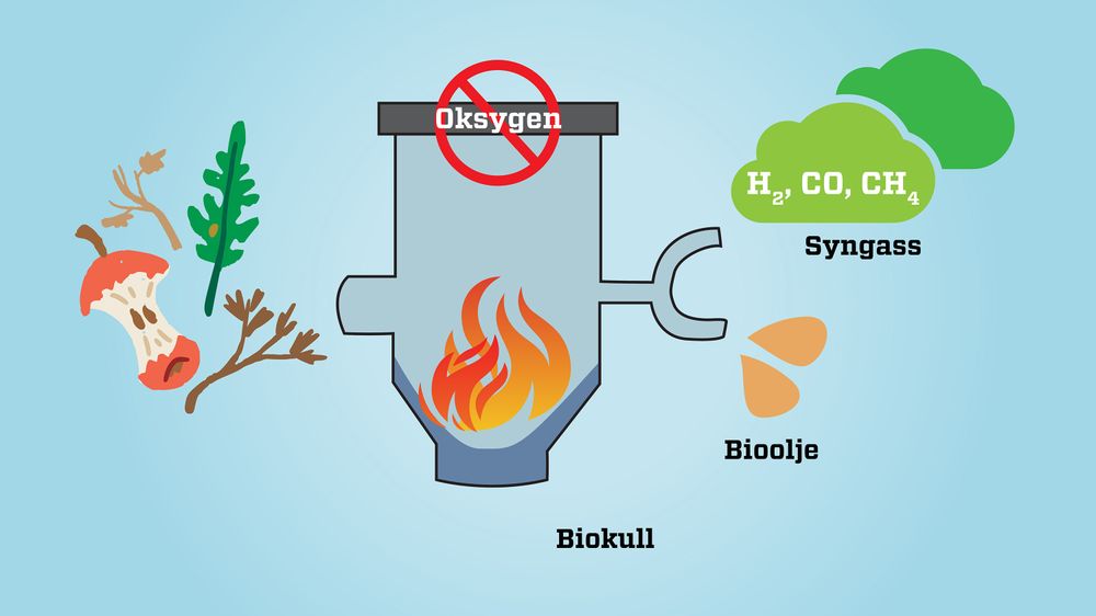Sammen med Scanship skal Lindum nå sette opp et pyrolyseanlegg som forkuller  organiske avfallsfraksjoner ved 400 – 850 grader under fravær av oksygen og lager  et karbonrikt materiale, biokull, syngass (som består av hydrogen, karbonmonoksid og metan) samt bioolje, en oljefraksjon. Jo høyere temperatur jo mer syngass blir produsert og mindre biokull. Ved 500 grader lages det ca. 30-40% biokull av det organiske avfallet.