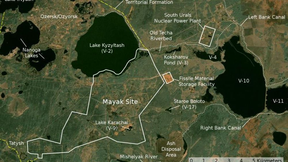 Opparbeidingsanlegget Mayak ligger i Russland i de sørlige Uralfjellene.