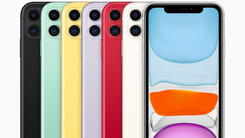 iPhone 11 kommer i seks forskjellige farger.