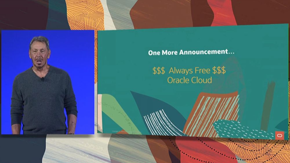 Larry Ellison presenterte Oracle Cloud Always Free i går kveld.